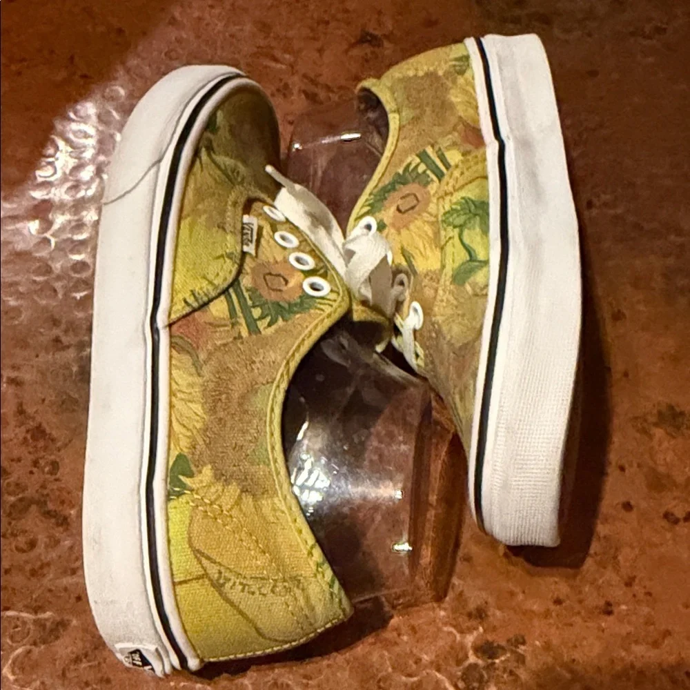 Vans Authentic Van Gogh Sunflower Collaboration Canvas Sz 7.5 Sneakers
